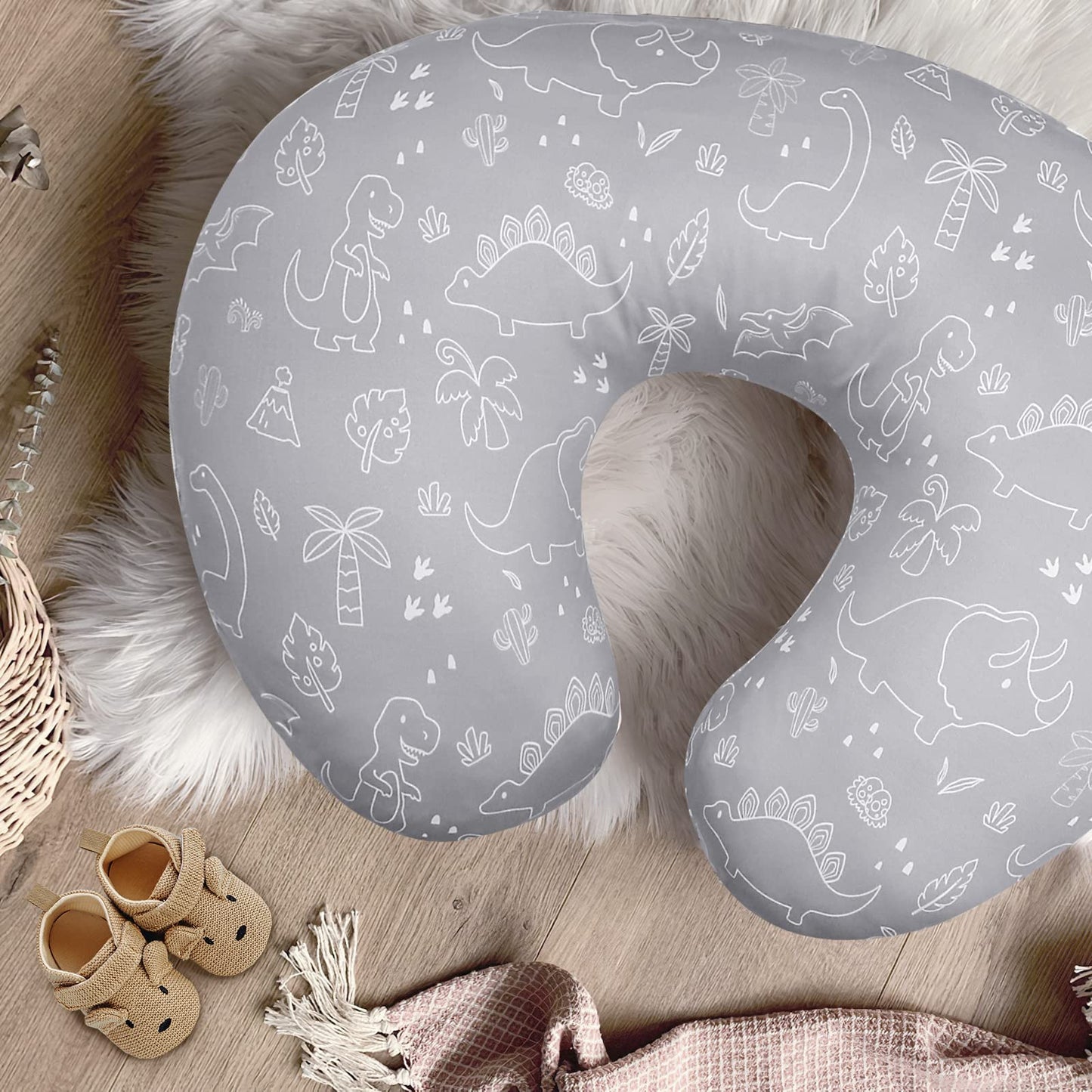 Dilimi Nursing Pillow Cover For Baby Boy And Girl, Ultra Soft Comfortable Stretchy Removable Slipcover For Newborn Breastfeeding