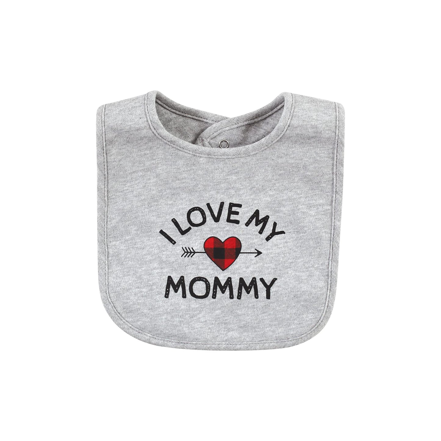 Hudson Baby Unisex Baby Cotton Bib And Sock Set, Buffalo Plaid Family, One Size