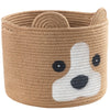 Homeypine Dog Shaped Basket, Large Woven Cotton Rope Animal Storage Basket For Kids, Baby Laundry Basket For Toys, Towels, Blank