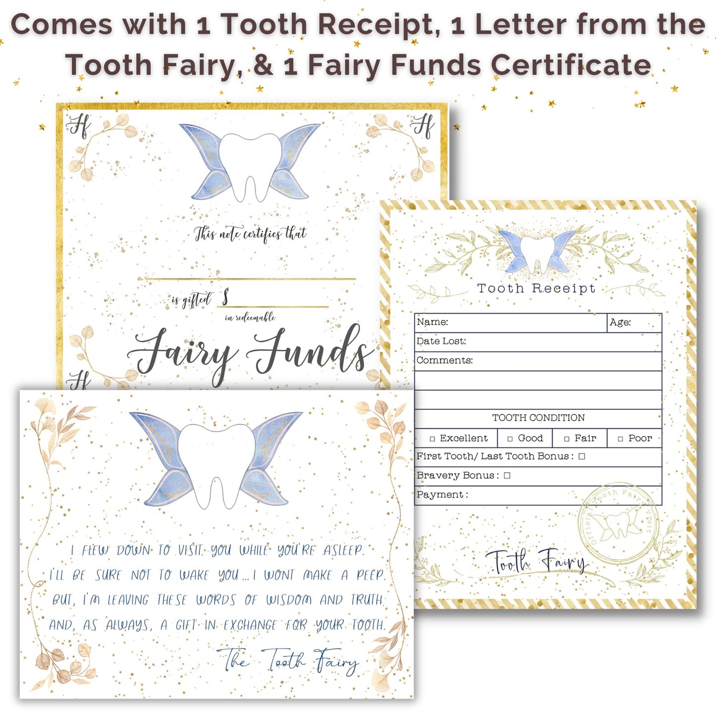 Tooth Fairy Box & Tooth Pouch Holder | Tooth Keepsake Box W/Tooth Fairy Bag I Magnet Closure - Set Of 1