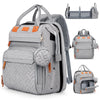 Baby Diaper Bags with Changing Station, Large Capacity Waterproof Backpack, with Washable Diaper Pad, Insulated Pacifier Case, I