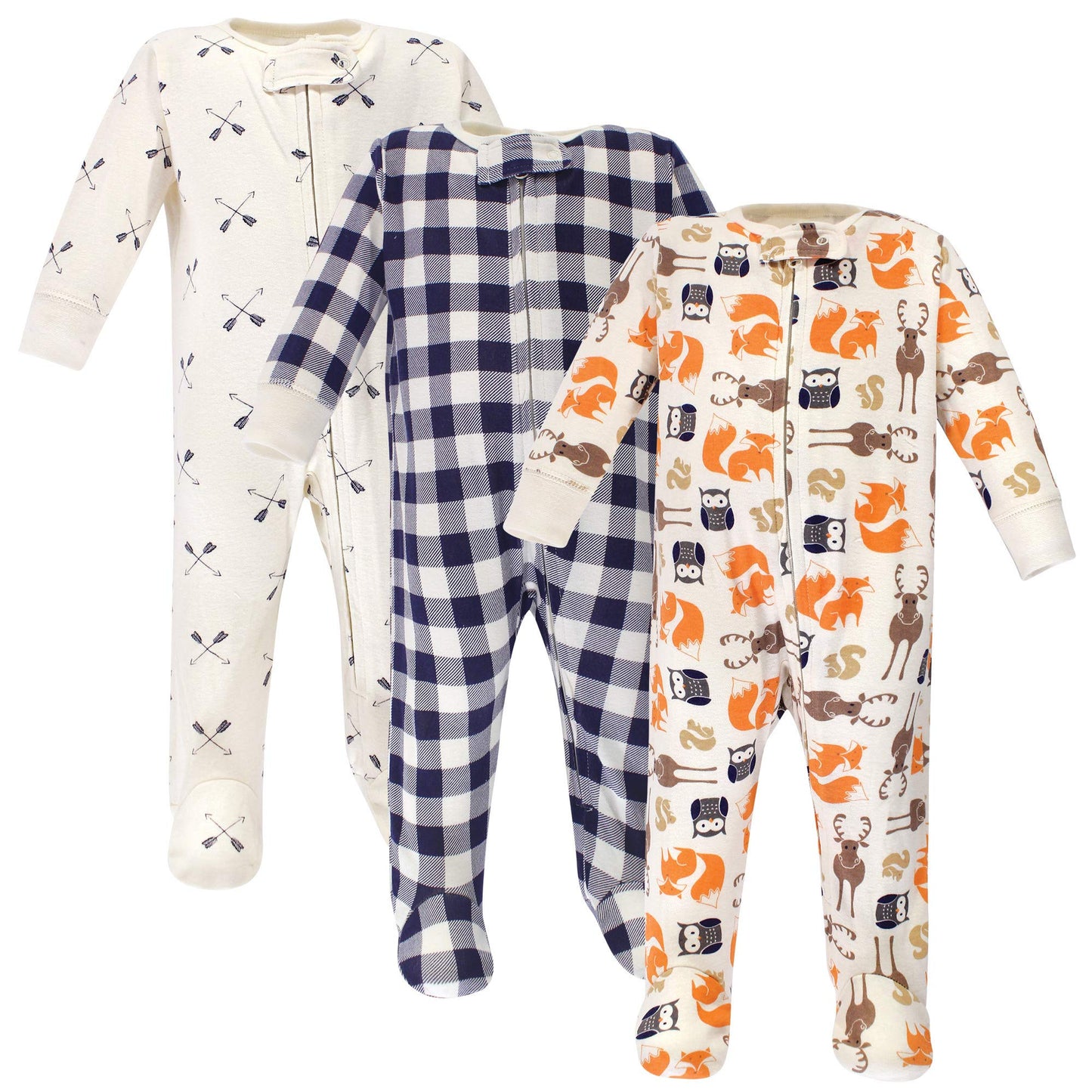 Hudson Baby Unisex Baby Cotton Sleep And Play, Forest, Preemie
