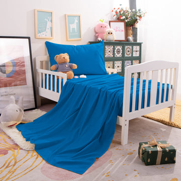 Ntbay 3-Piece Microfiber Toddler Sheet Set, Solid Crib Fitted Sheet Flat Sheet And Envelope Pillowcase, Baby Bedding Sheet & Pil