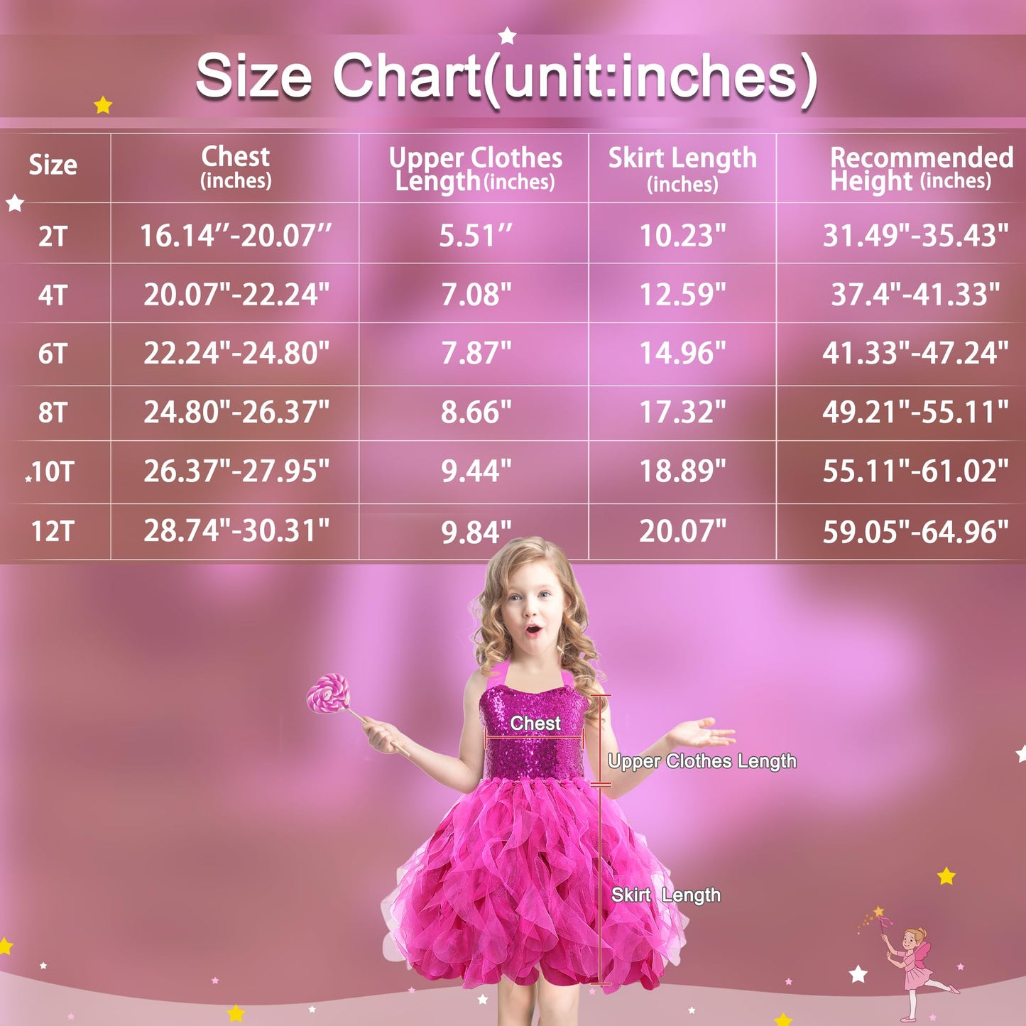 Suppromo Hot Pink Tutu Dress For Girls Princess Party Dress For Baby Girls Sparkly Tulle Sequin Fairy Dresses For Kids Girls Hal