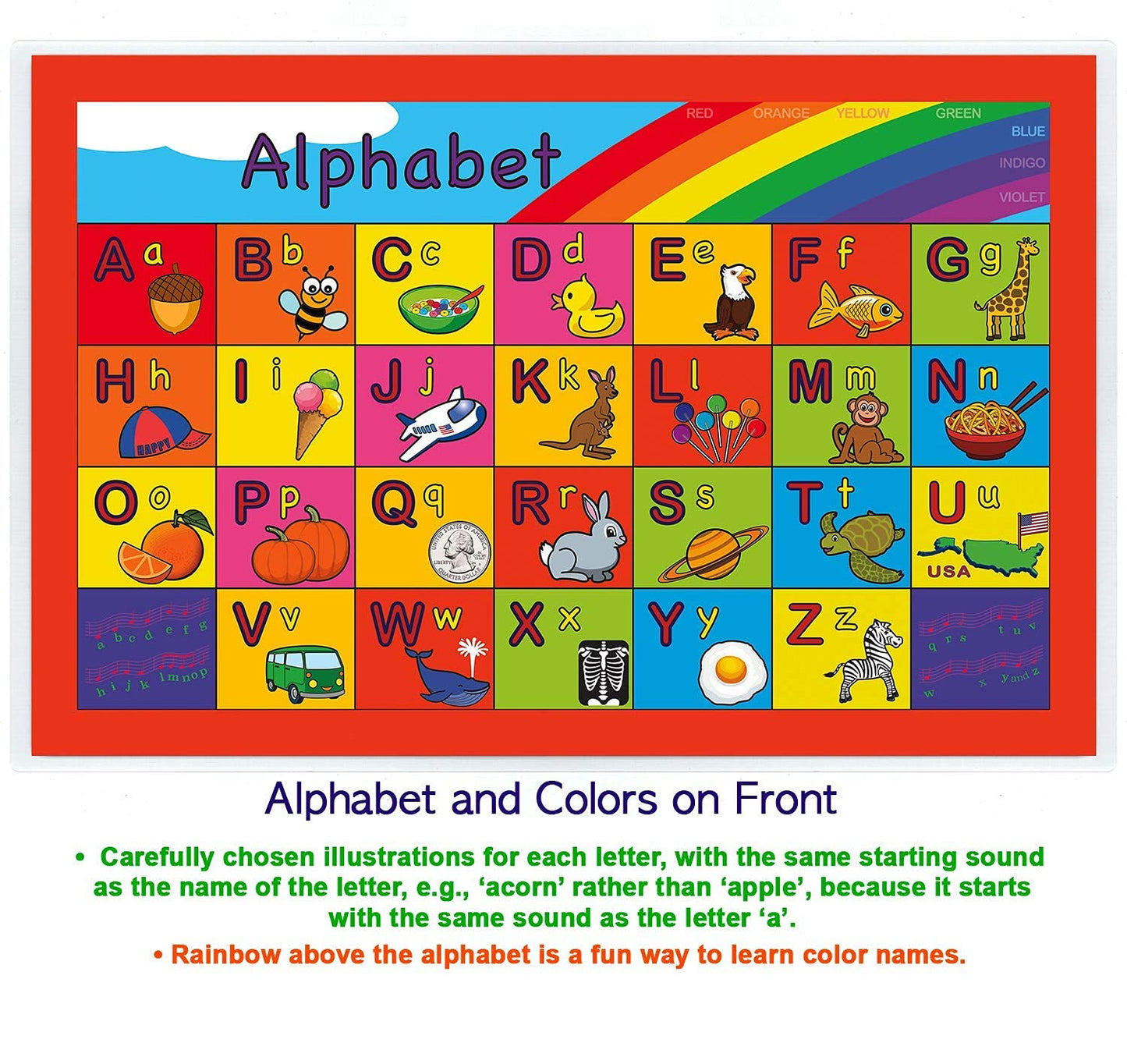 Natural Learning Children'S Placemat (2 Placemats: Usa/Europe Centered World Map; Multiplication And Division 2-In-1)