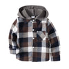 Toddler Boys Plaid Button Down Shirt Long Sleeve Hooded Shirt Flannel Jacket Top Fall Outfits Collared Buffalo Plaid T Shirts Fo