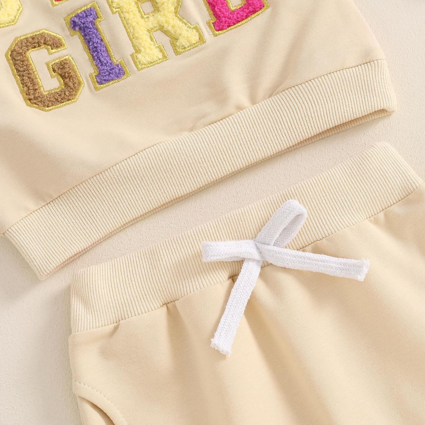Beqeuewll Baby Girl Clothes Fall Winter Outfits Long Sleeve Sweatsuit Letter Sweatshirt Pants Toddler Birthday Girls Outfit (Bir