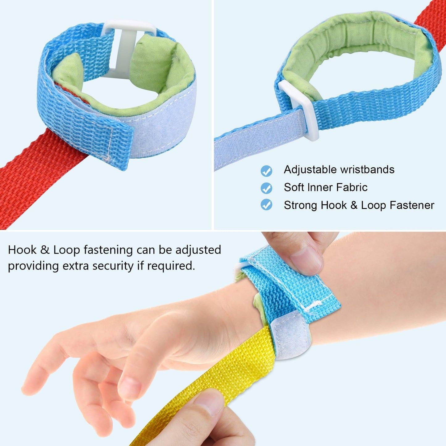 Children'S Safety Walking Rope With 8 Colorful Handles & 2 Guide Handles - Perfect For Daycare Preschool Kindergarten | Extendab