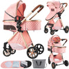 2 in 1 Baby Stroller Reversible Portable Standard Stroller Convertible Pushchair Infant Buggy Baby Carriage Foldable High Landsc