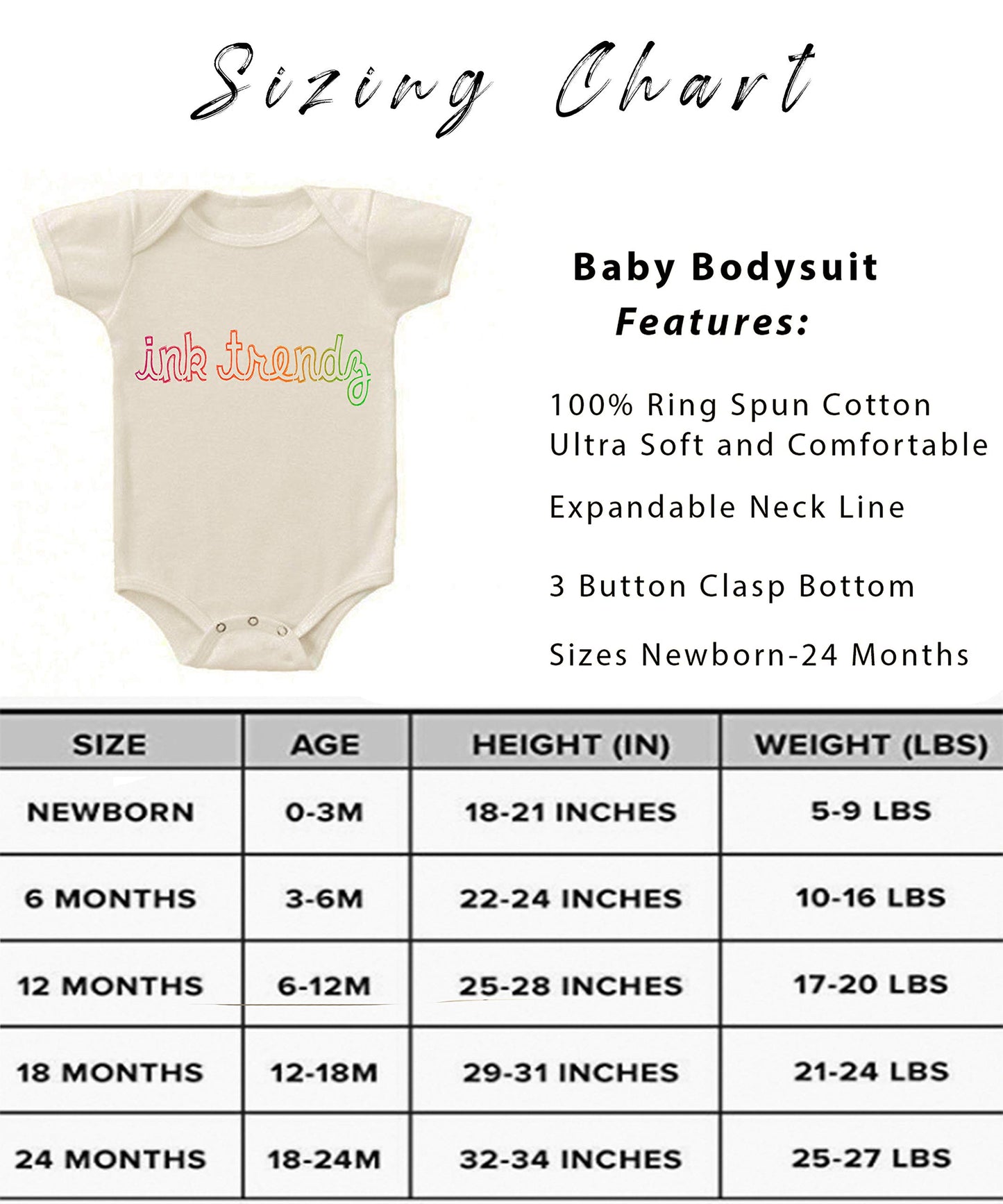 Ink Trendz Nasa Meatball Logo Space Exploration Moon Cotton Baby Bodysuit Romper Onesie (0-3 Months, White)