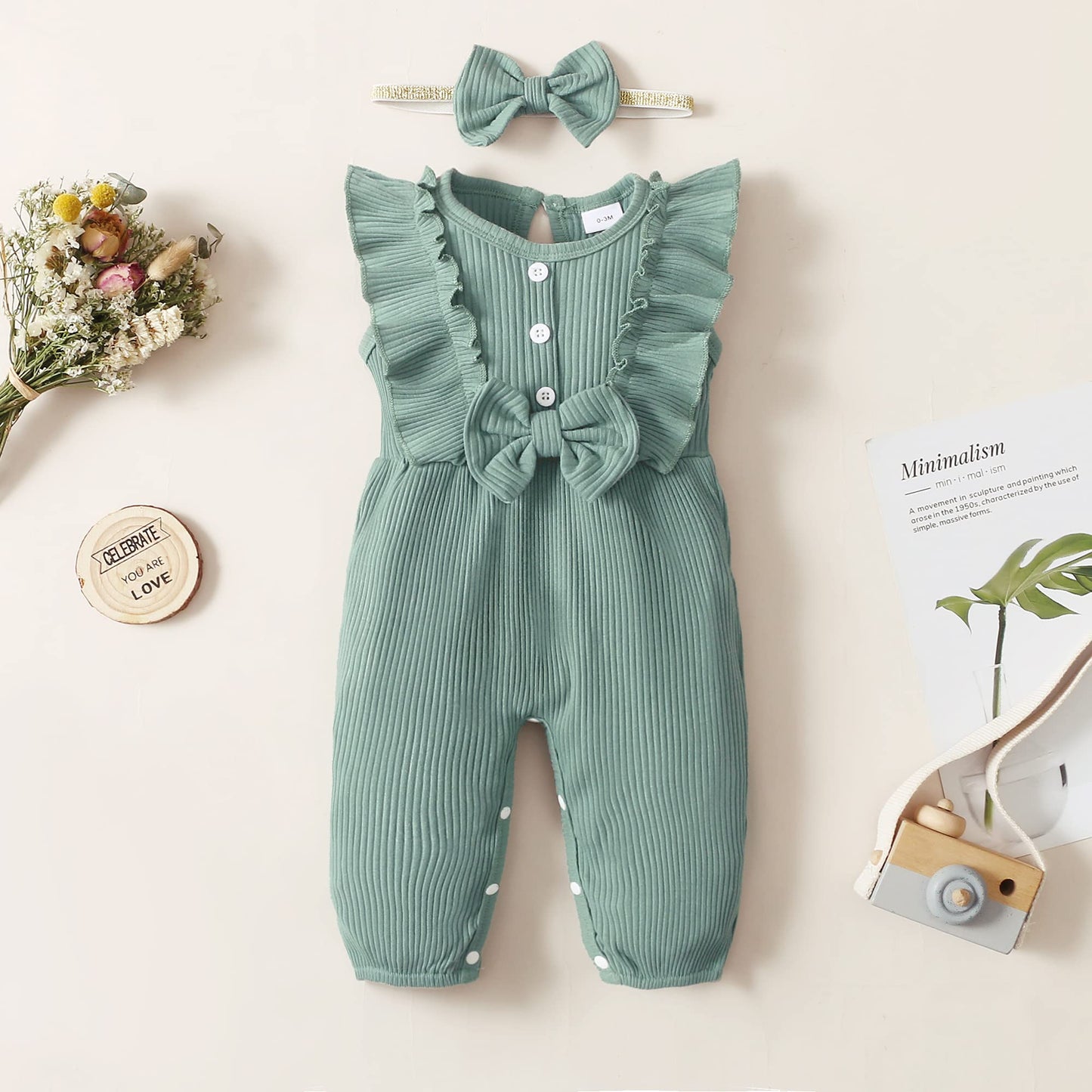Mioglrie Infant Baby Girl Clothes Romper Onesie Gifts Baby Girl Outfits Cotton Newborn Girl Clothes Jumpsuits Green Baby Girl Cl