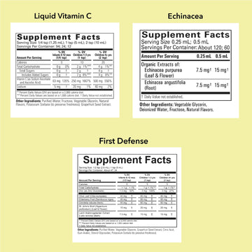 Childlife Essentials Immune Support 3-Pack - Liquid Vitamin C, First Defense, And Echinacea - Immune Boosting Supplements For In