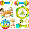 8pcs Baby Rattles Toys Set for 3-6 Months,Grab Shake Rattle for Babies 6-12 Months, Easy Hold Teething Toy,Development Learning