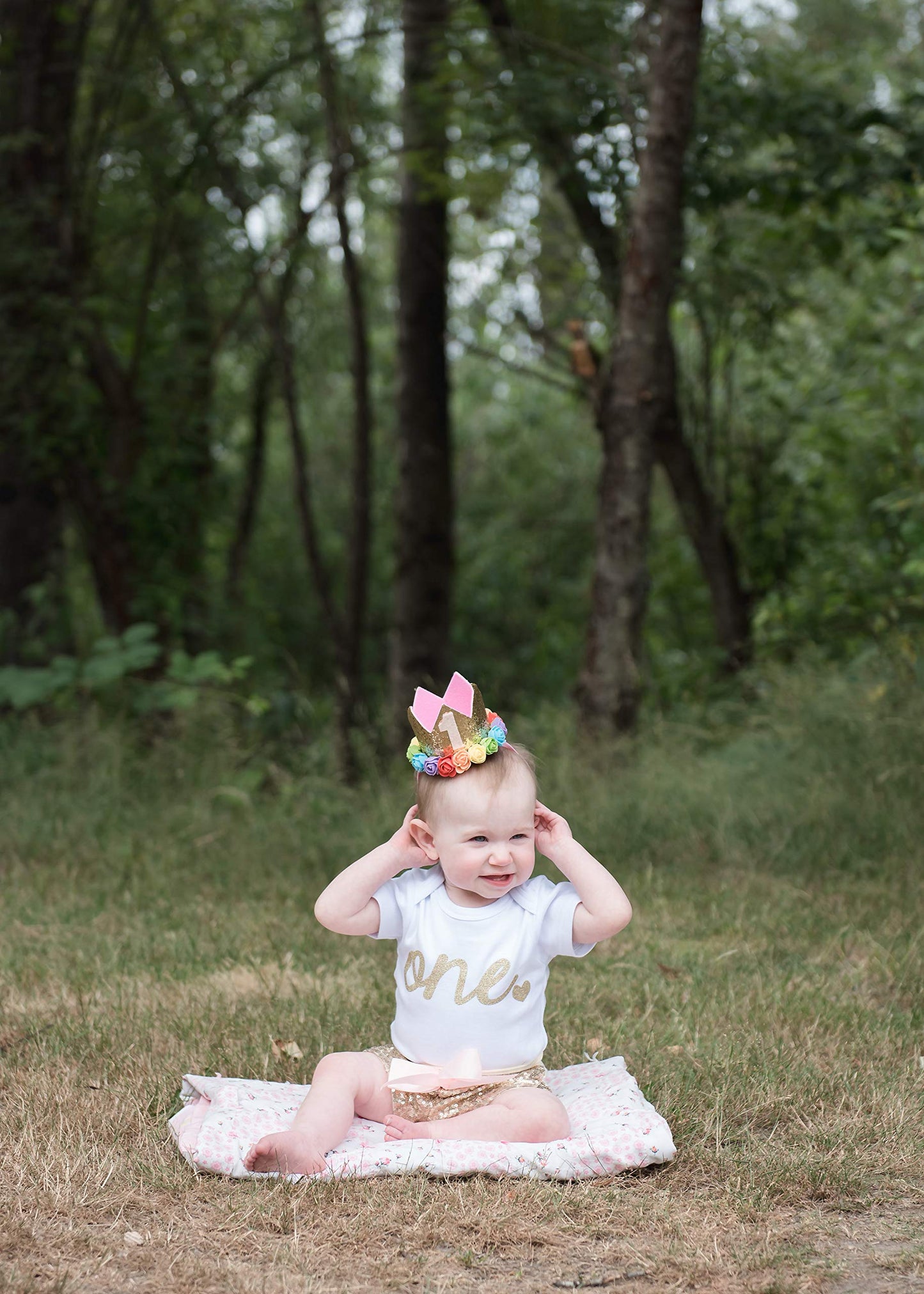 Bump And Beyond Designs Baby-Girls First Birthday Outfit Girls One Year Old Birthday Shirt White, 12-18 Months, Short Sleeve