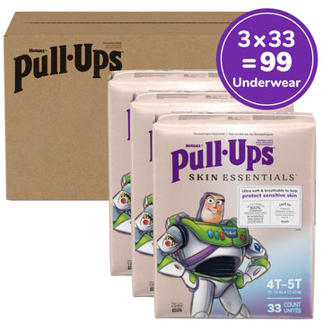 Pull-Ups Boys' Skin Essentials Potty Training Pants, Training Underwear, 4T-5T (38-50 Lbs), 99 Ct (3 Packs Of 33)