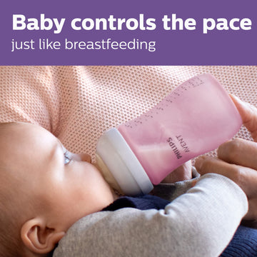 Philips Avent Natural Baby Bottle With Natural Response Nipple, Pink Baby Gift Set With Snuggle, Scd838/03