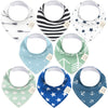Keababies 8-Pack Organic Baby Bandana Drool Bibs For Boys Girls - Soft Cotton Drooling & Teething Bibs For Infants,Toddlers, Sup