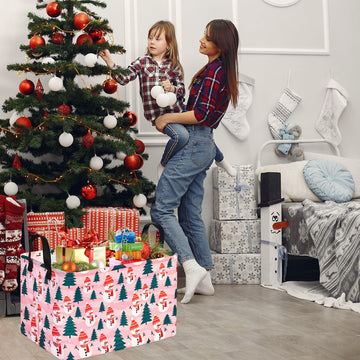 Maizmz Baby Storage Basket Cube Kids Hamper Pink Snowman Toys Organizer Bins Nursery Hamper Waterproof Basket For Clothes Book S
