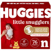 Baby Diapers Size Newborn (Up To 10 Lbs), 76Ct, Huggies Little Snugglers