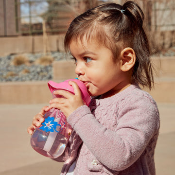 The First Years Disney Minnie Mouse Toddler Straw Cup - Spill Proof Flip Top Toddler Sippy Cups - 18 Months And Up - 10 Oz