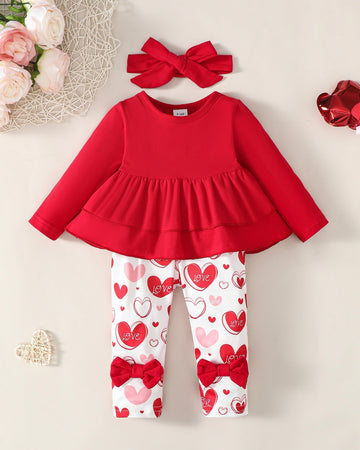 12 18 Months Girl Clothes My First Valentines Day Baby Girl Outfit Cute Red Heartpants Baby Girls Clothes 12-18 Months Fall Wint