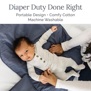 Natemia Baby Portable Diaper Changing Pad - Portable Changing Pad For Baby, Flexible Design For Travel, Machine Washable Percale