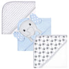 Hudson Baby Unisex Baby Cotton Rich Hooded Towels, White Dots Gray Elephant, One Size
