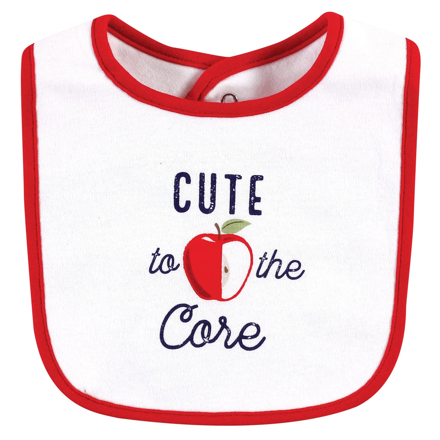 Hudson Baby Unisex Baby Cotton Bib And Headband Or Caps Set, Apple, One Size