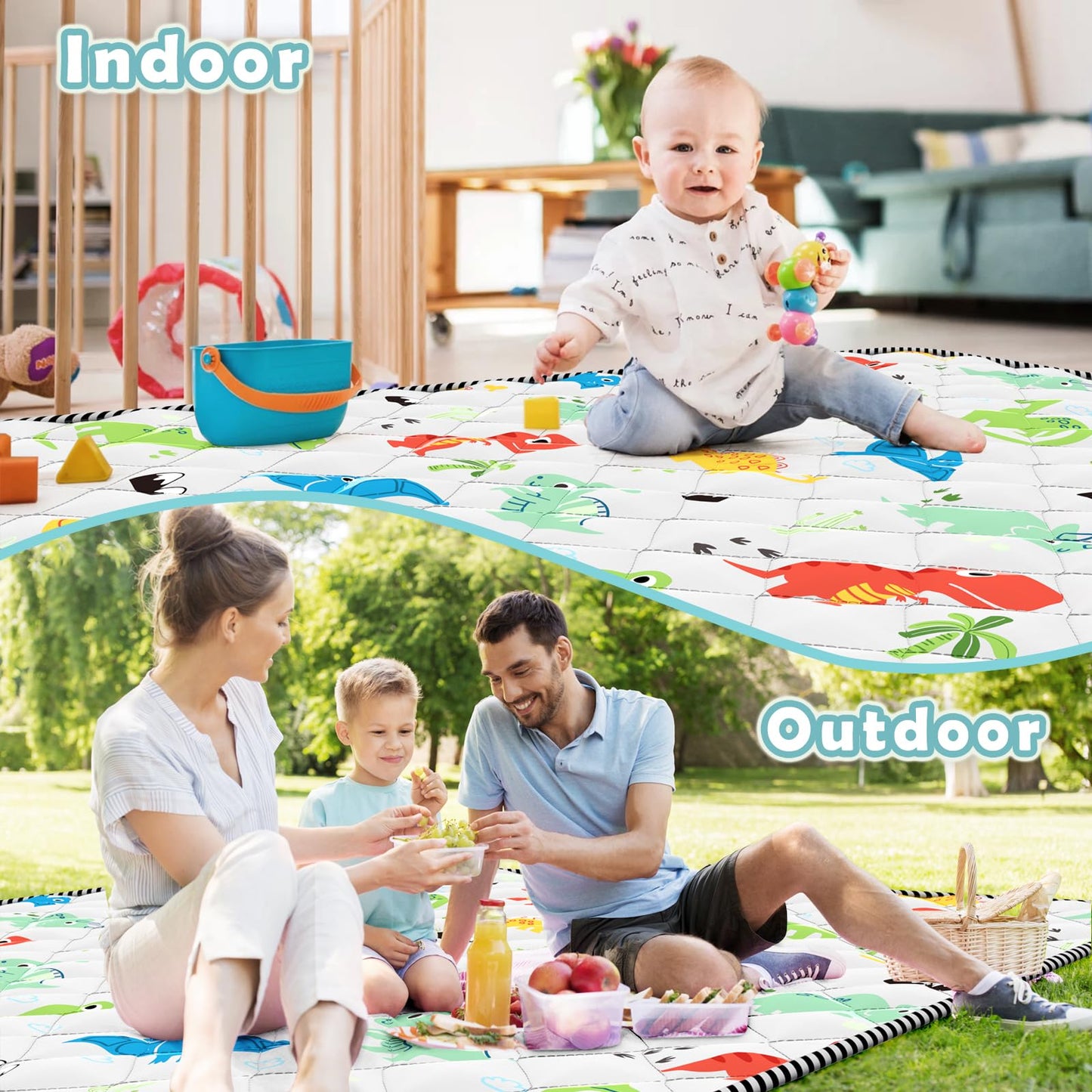 Palopalo Thicken Foam Baby Play Mat For Floor, 50X50 Inch Play Mat For Playpen, Soft Padding Playmats For Babies, Toddlers And I
