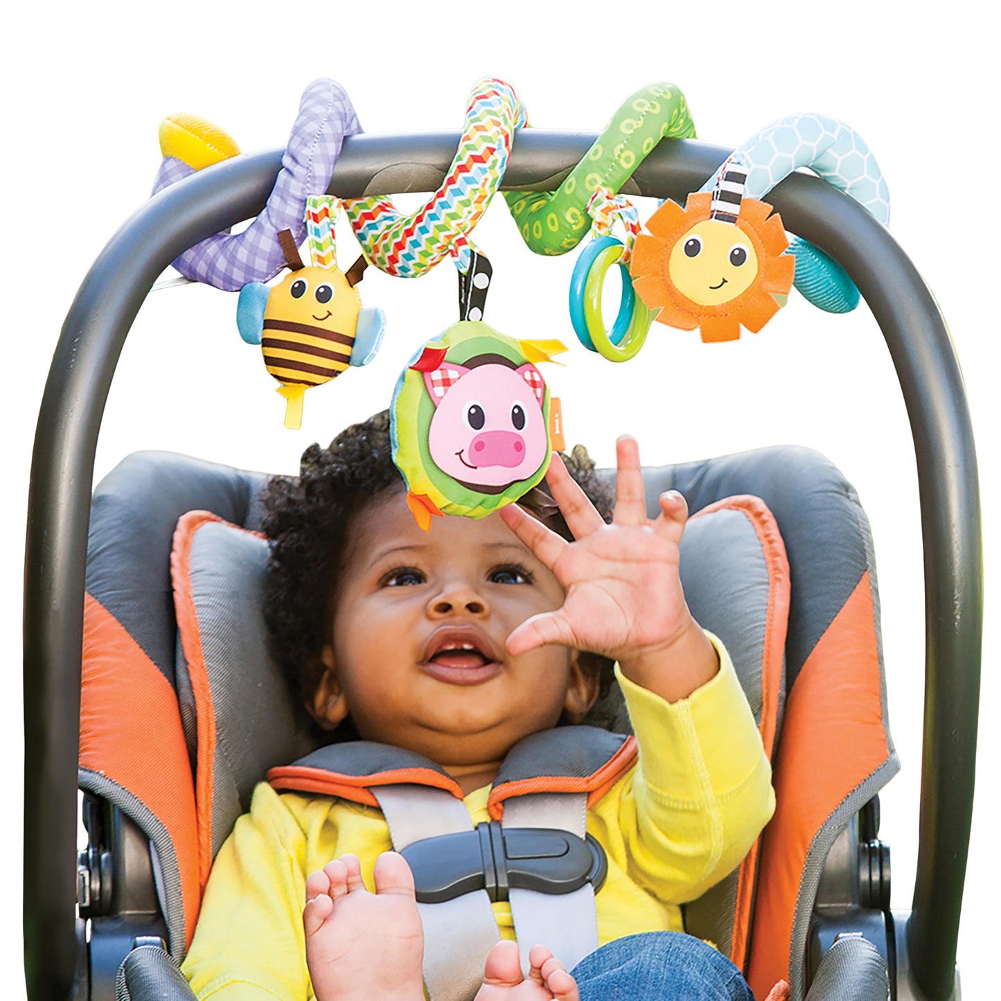 Infantino Stretch & Spiral Activity Toy - Textured Play Activity Toy for Sensory Exploration and Engagement, Ages 0 and Up, Blue