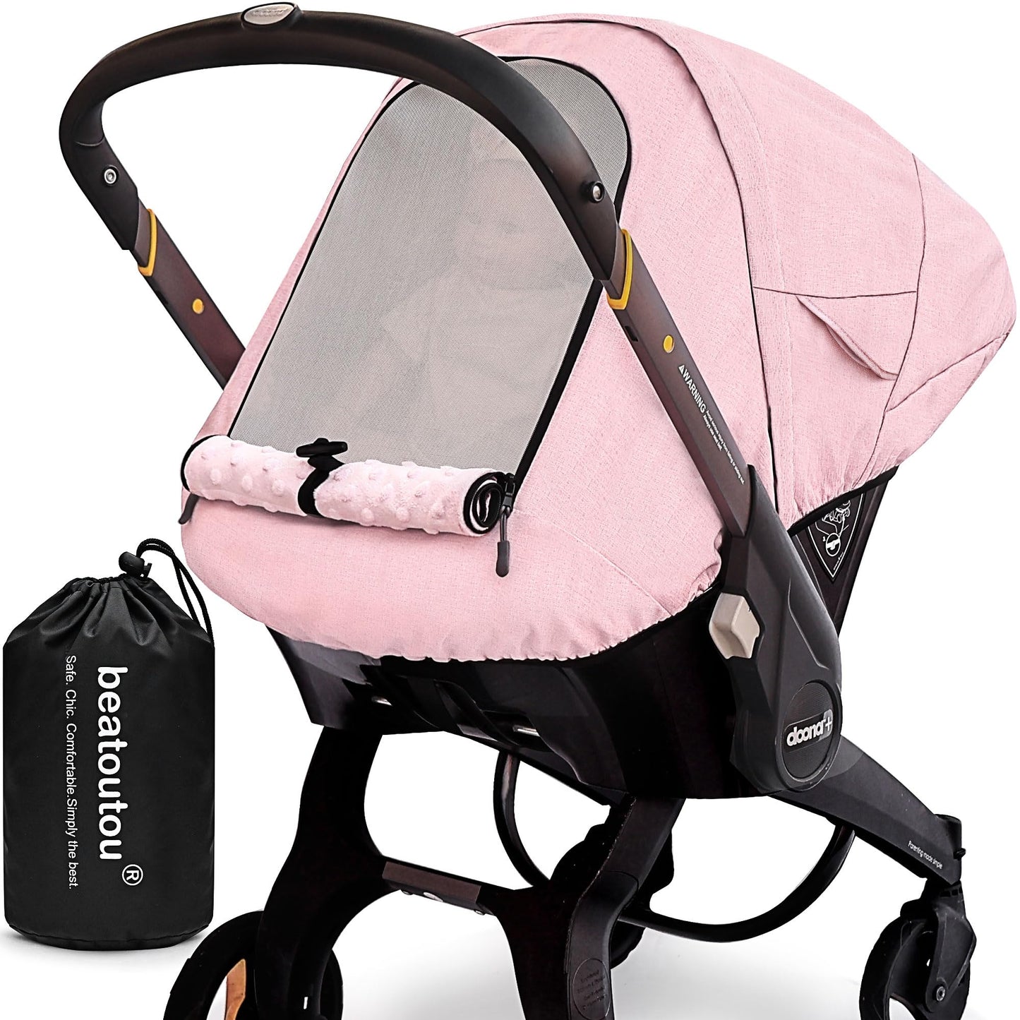Waterproof Baby Car Seat Cover Compatible with Doona Car Seat and Stroller,Patented Windproof Car Seat Canopy for Girls, Keeps B