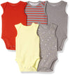 Hanes Baby Bodysuits, Ultimate Flexy Sleeveless For Boys & Girls, 5-Pack, Yellow/Reds, 0-6 Months