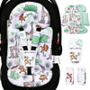 Infant Car Seat Insert, Enlarged Head Support For Baby Carseat, Reversible Newborn Insert With 3 Strap Covers, 2-in-1 Baby Car S