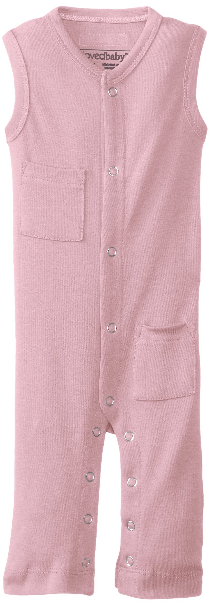 Lovedbaby Unisex-Baby Newborn Organic Sleeveless Overall, Mauve, 0/3 Months