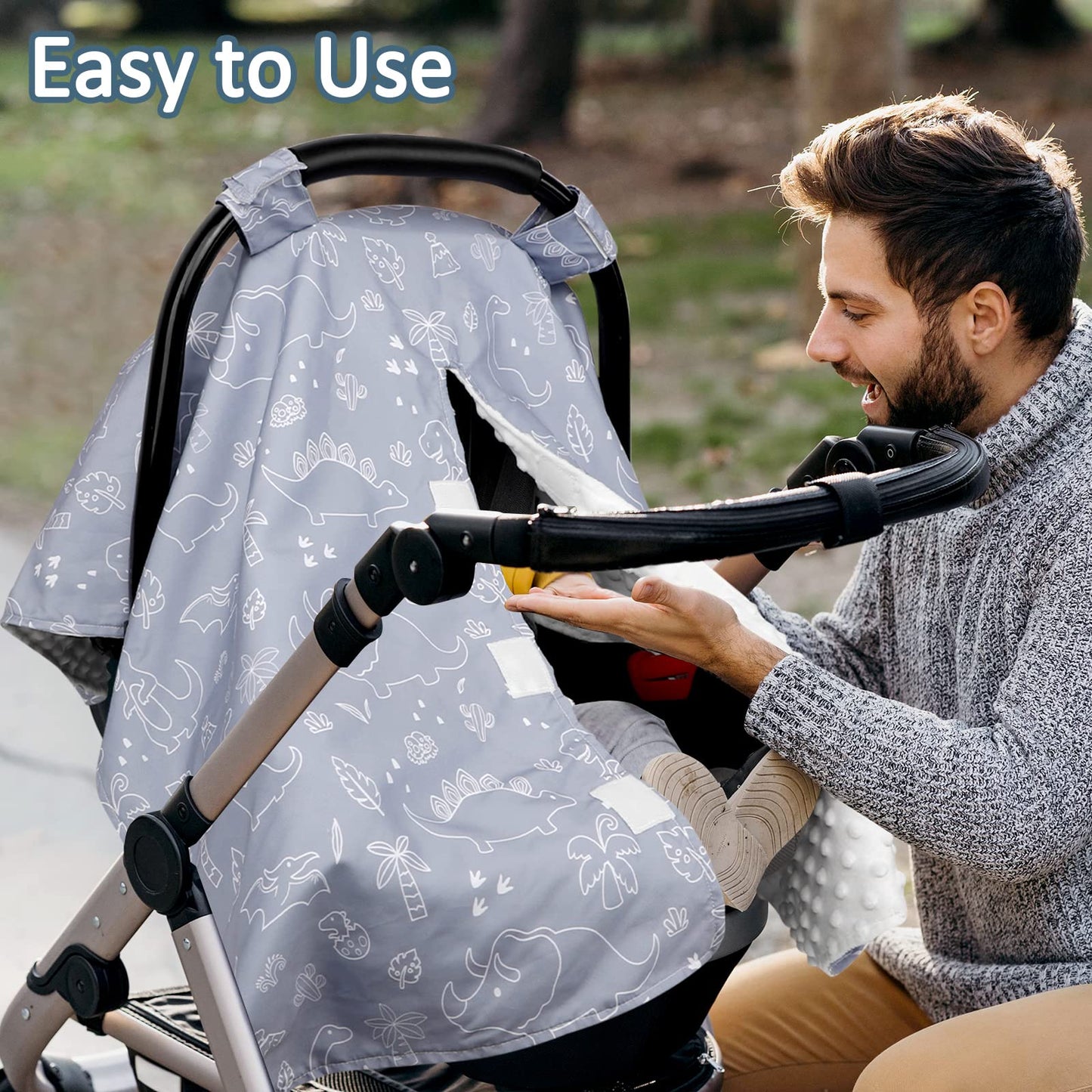 Car Seat Covers For Babies, Peekaboo Opening Infant Car Seat Canopy For Baby Boys Girls, 2 In 1 Mom Nursing Breastfeeding Covers
