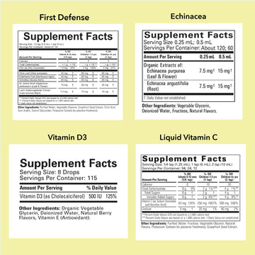 Childlife Essentials Immune Support 4-Pack - Liquid Vitamins & Minerals For Kids, Infants, Toddlers - Includes Vitamin D3, Vitam