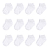 Hudson Baby Unisex Cotton Rich Newborn And Terry Socks, White No-Show, 0-6 Months
