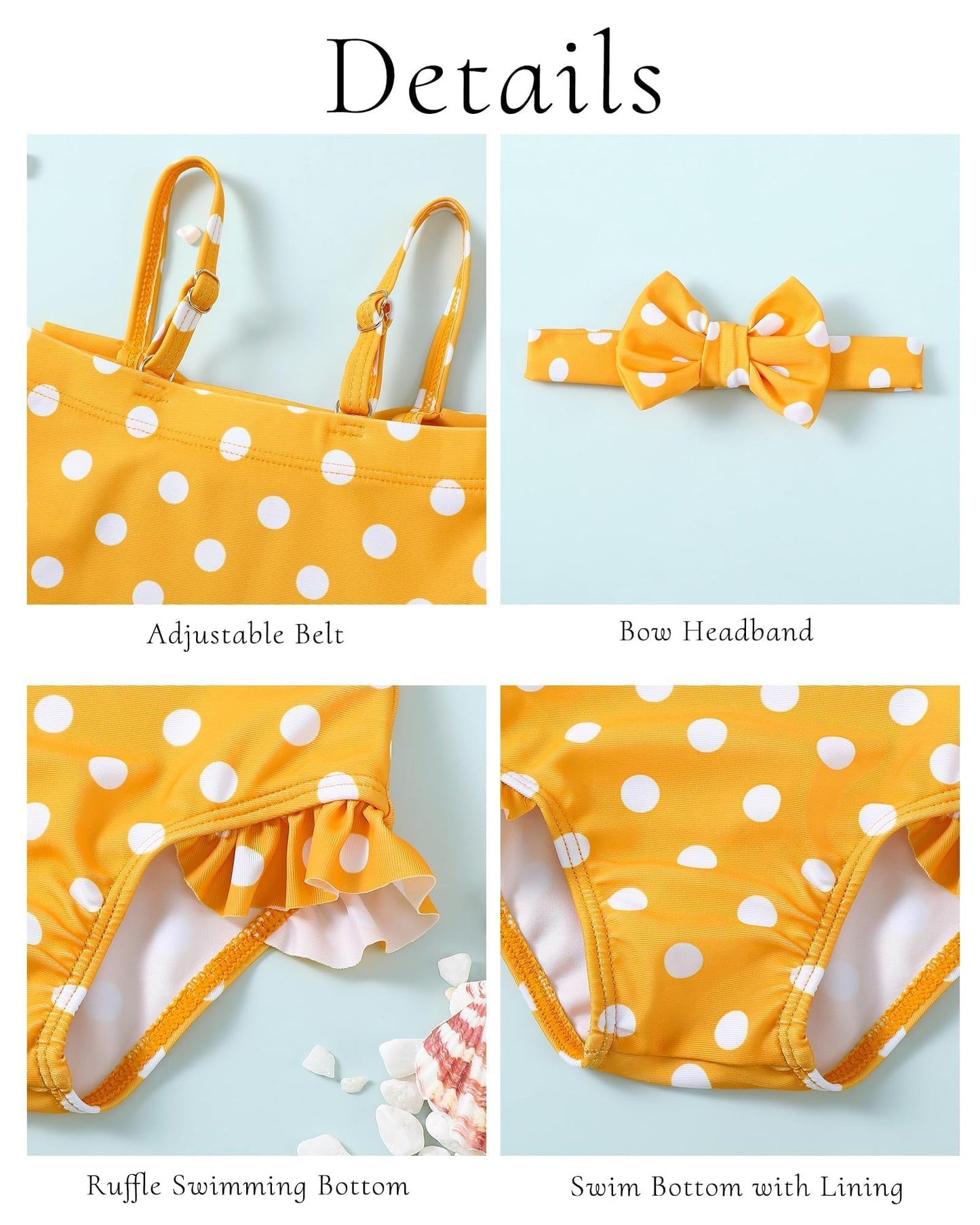 Mioglrie Baby Swimsuit Girl Infant 12-18 Month Bathing Suits Newborn Girls Summer Beach Swimwear Polka Dots Toddler One Piece Sw