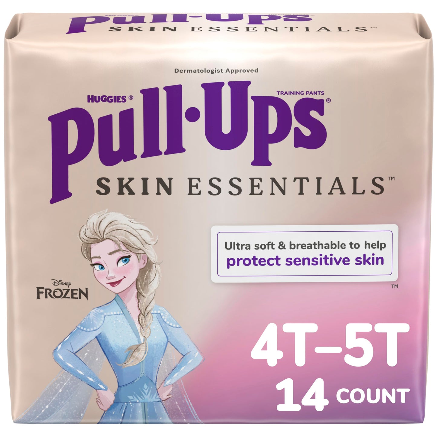 Pull-Ups Girls Skin Essentials Potty Training Pants, Training Underwear, 4T-5T (38-50 lbs), 14 Ct