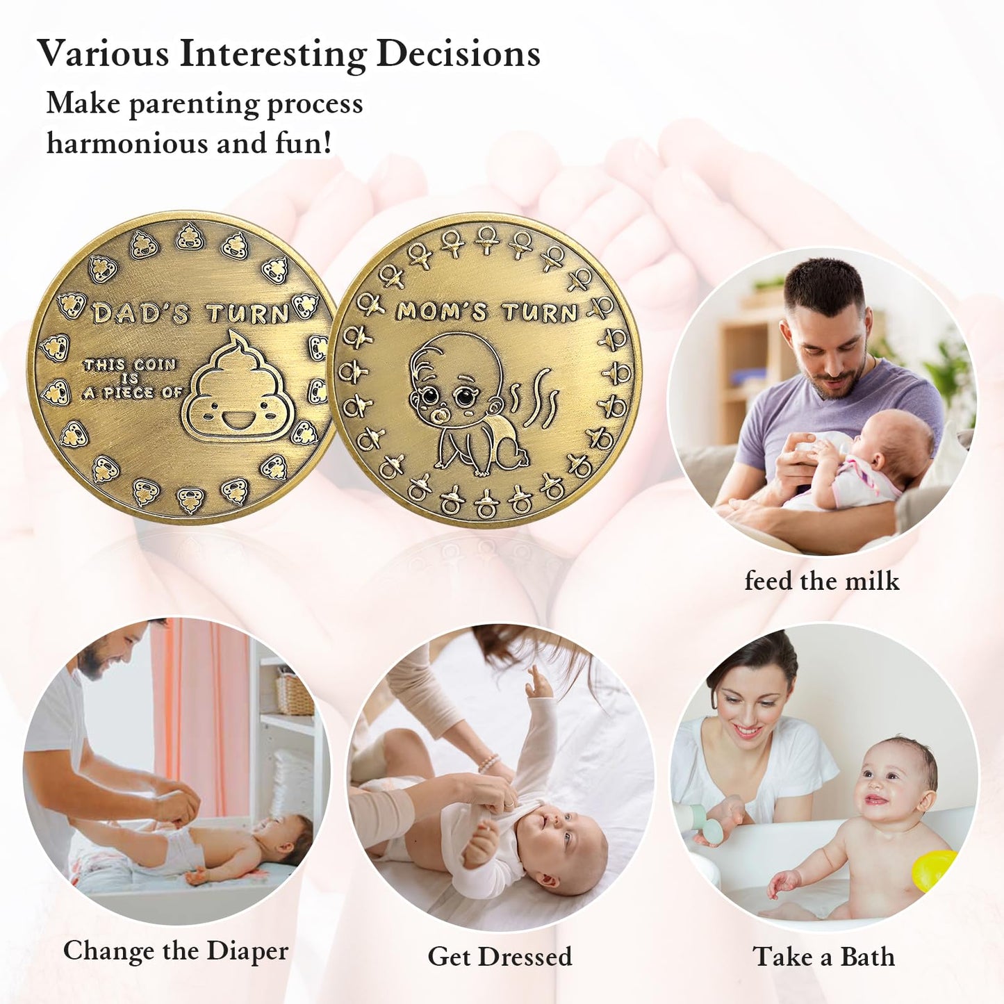 New Parent Decision Coin Funny Pregnancy Gifts For First Time Moms Dads Cute New Parents Gift For Couples Mommy Daddy Women Men
