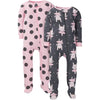 Gerber Baby Girls' 2-Pack Footed Pajamas, Purple Bunny, 6 Months