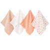 4 Pack Baby Washcloths - 100% Cotton Soft and Absorbent Terry Wash Cloths for Sensitive Skin Face Hand Body Burp Rag Wipes Essen