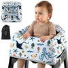 Mamatepe Baby High Chair Cover with Strap Pads & 2-Point Harness - Machine Washable, Waterproof, Portable for Restaurant/Travel/