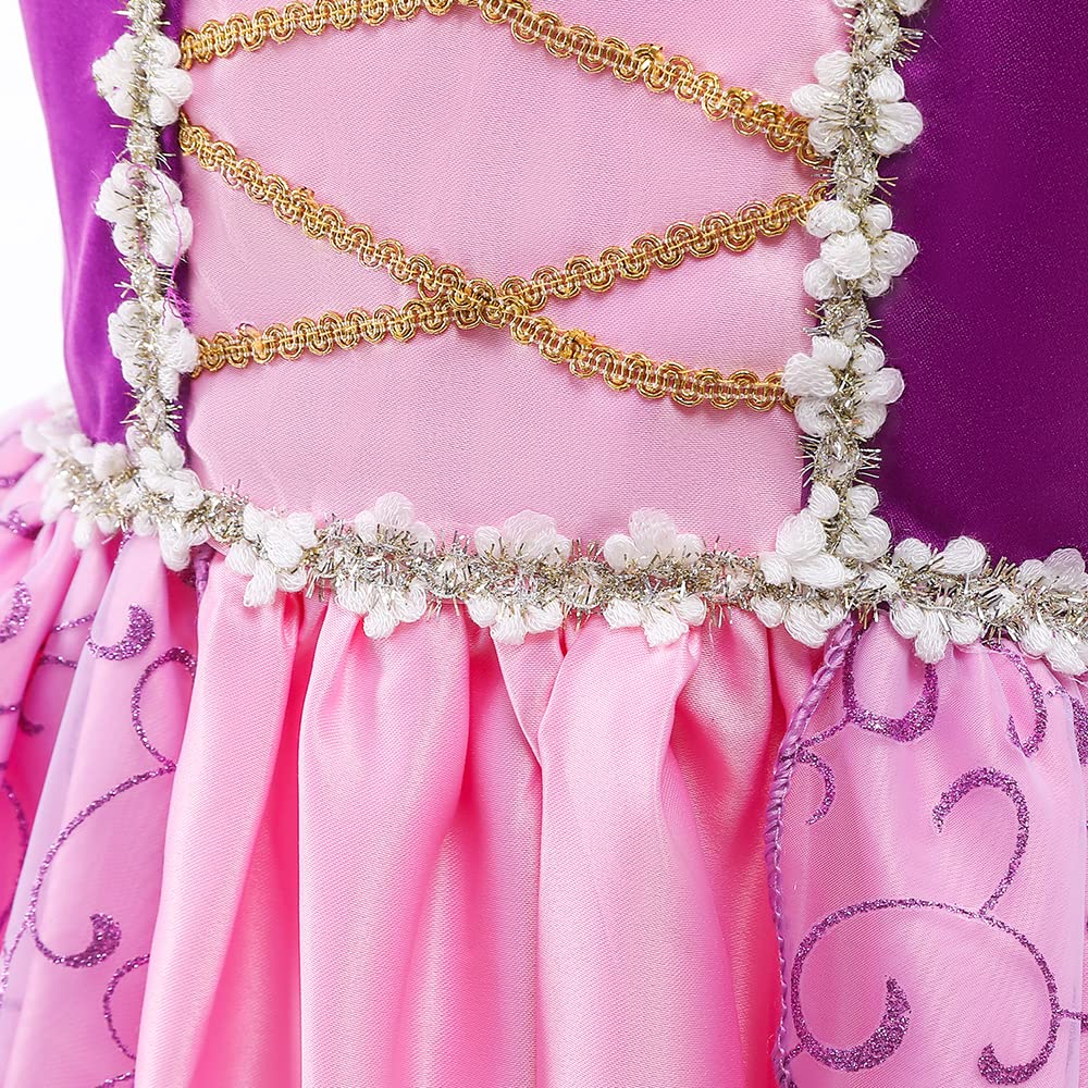 Dressy Daisy Long Braid Princess Costume Halloween Birthday Party Fancy Dress Up For Little Girls Size 8