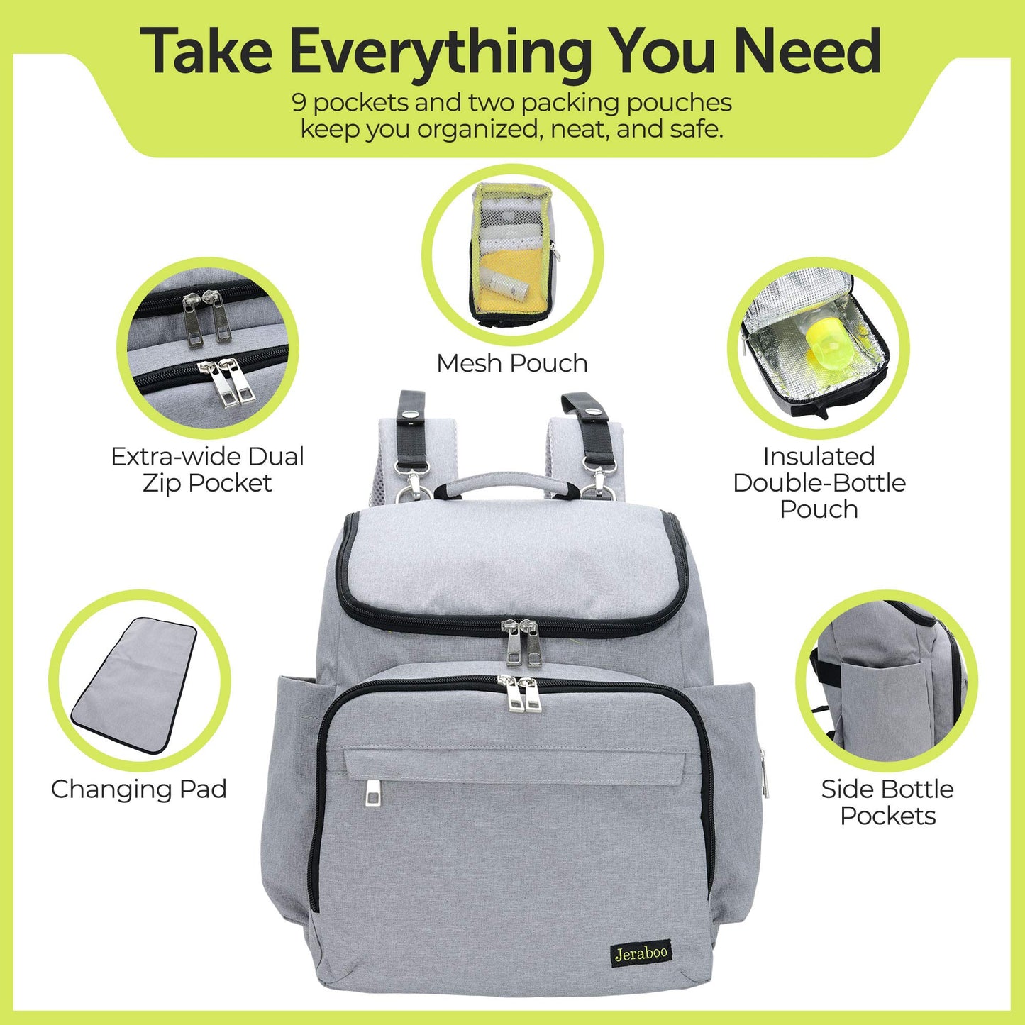 Diaper Backpack For Mom And Dad - Stylish Designer Diaper Bag For Women And Men, Boys And Girls - Baby Bookbag Includes Changing
