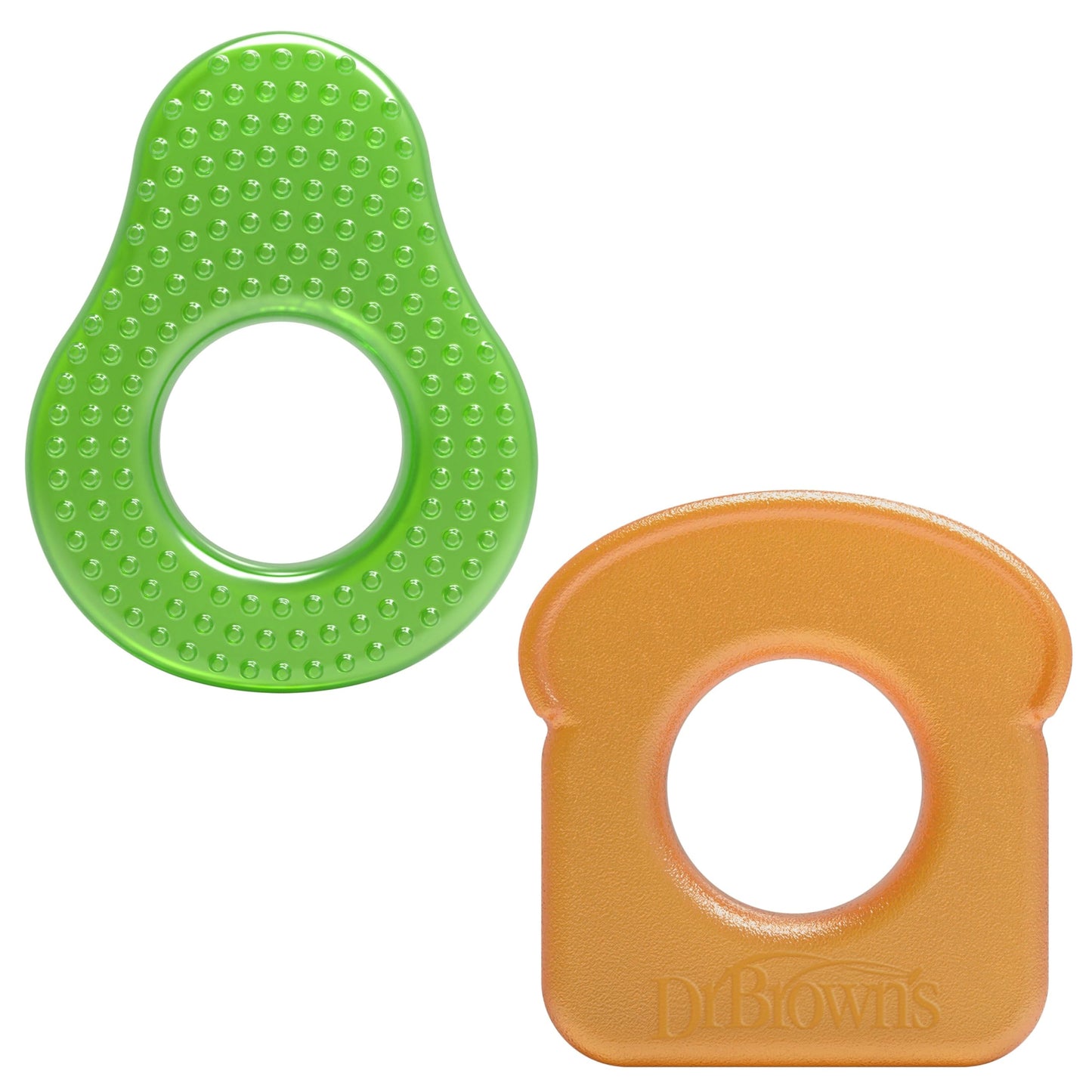 Dr. Browns AquaCool Water-Filled Teether, Cooling Teether Toy for Babies, Soothes Sore Gums, Avocado Toast Shapes, BPA Free, 3m