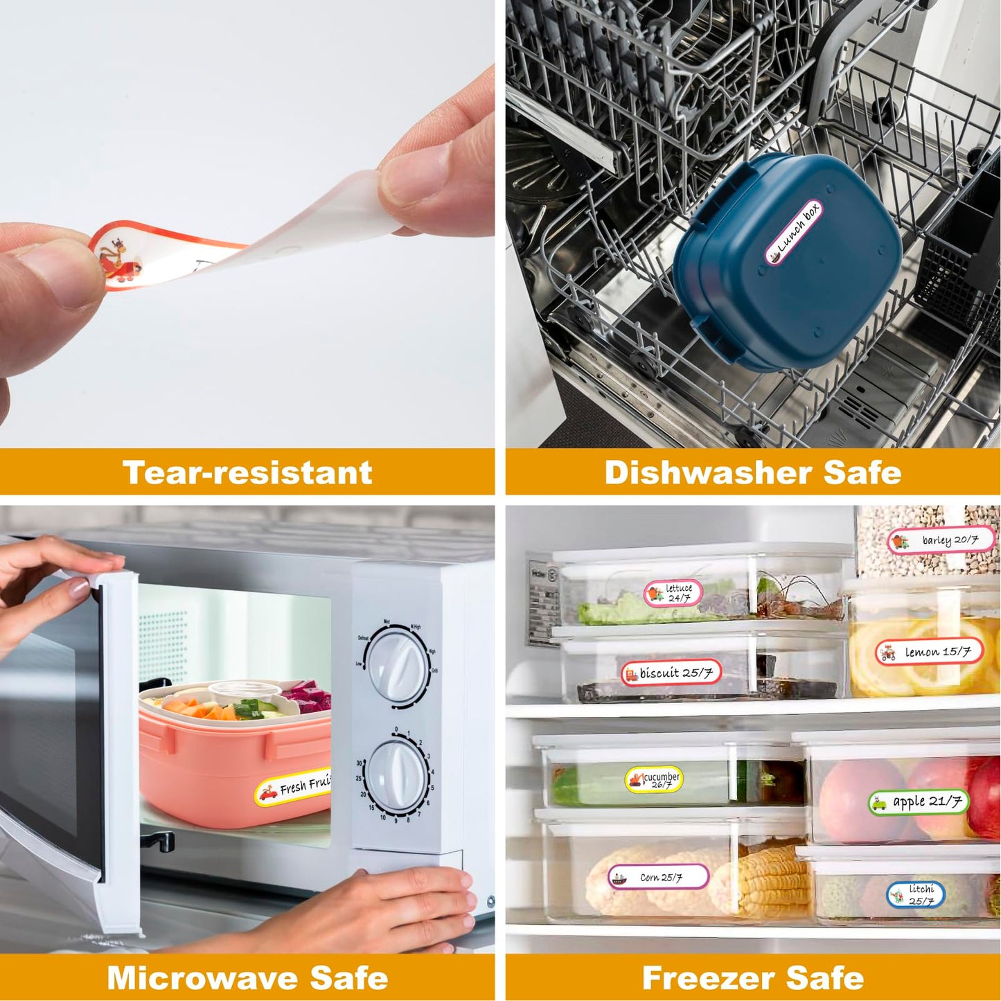 Baby Bottle Labels For Daycare Supplies, 128Pcs Waterproof Daycare Labels Self Laminating, Dishwasher Safe, Name Labels For Kids