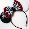 Clgift Cruella Minnie Ears,Pick Your Color, Iridescent Minnie Ears, Silver Gold Blue Minnie Ears, Rainbow Sparkle Mouse Ears,Cla