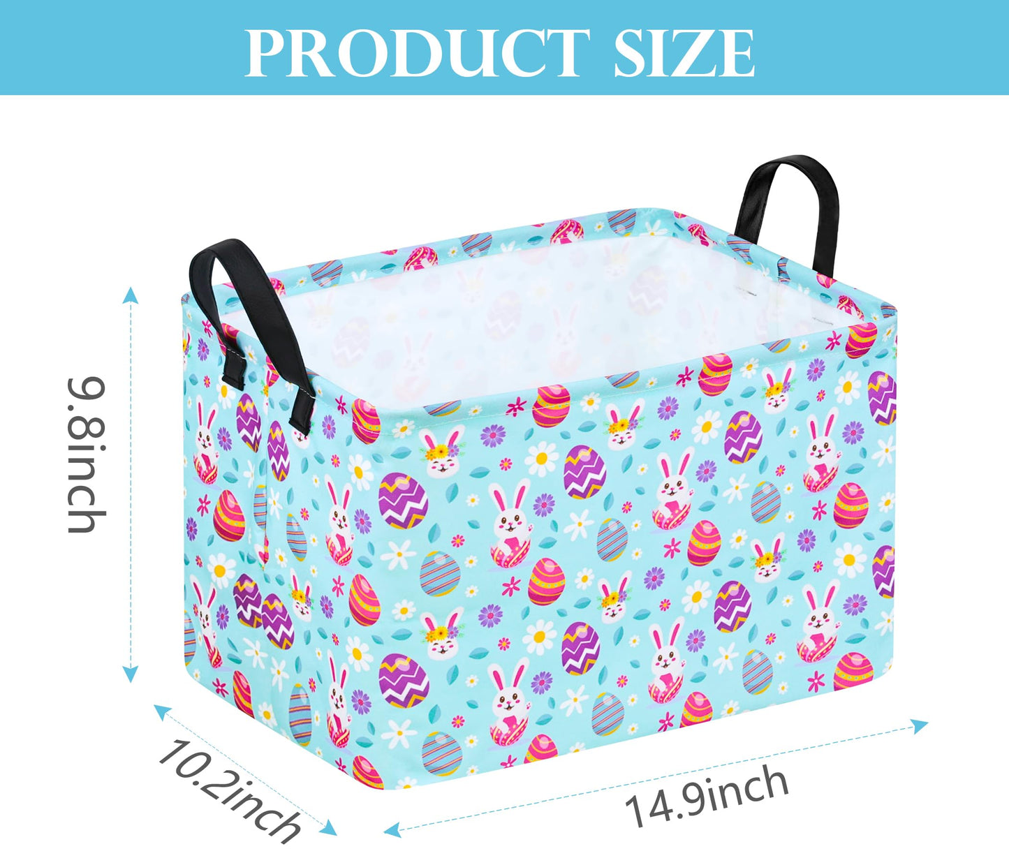 Huayee Rectangle Easter Basket Storage Bin Eggs Gift Basket Laundry Hamper Storage Basket Fabric Material Organization Basket To
