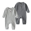 Baby Boy Girl 2 Pack Solid Romper Short/Long Sleeve One Piece Jumpsuits Clothes Sets (Dark Grey & Light Grey, 0-3 Months)